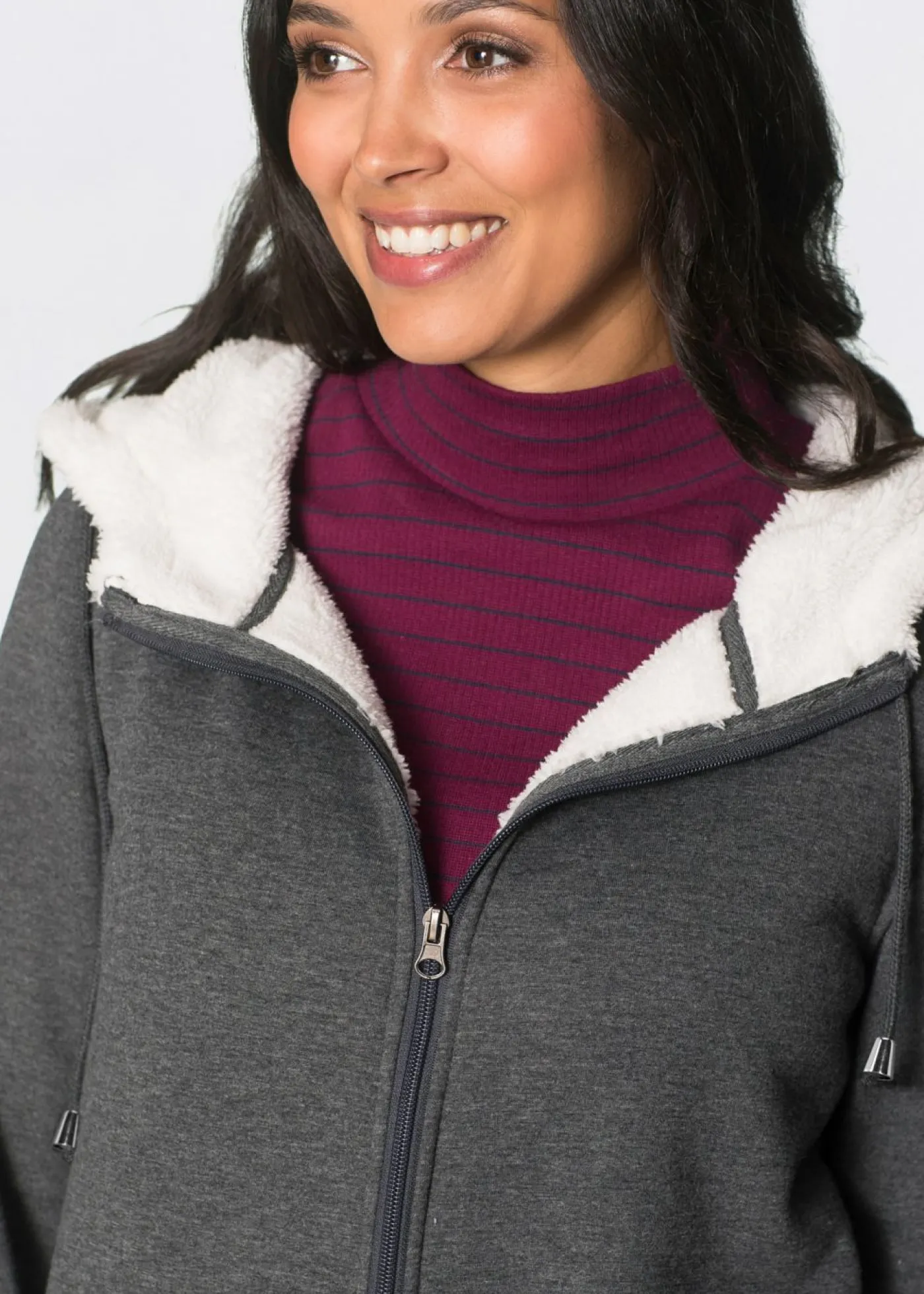 bonprix bonprix Premamá>Chaqueta de chándal premamá y de porteo, 3 en 1, con interior esponjoso Antracita jaspeado