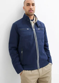 bonprix bonprix Chaquetas Y Abrigos·Chaquetas>Chaqueta de entretiempo con forma de cazadora y cuello alto Azul marino