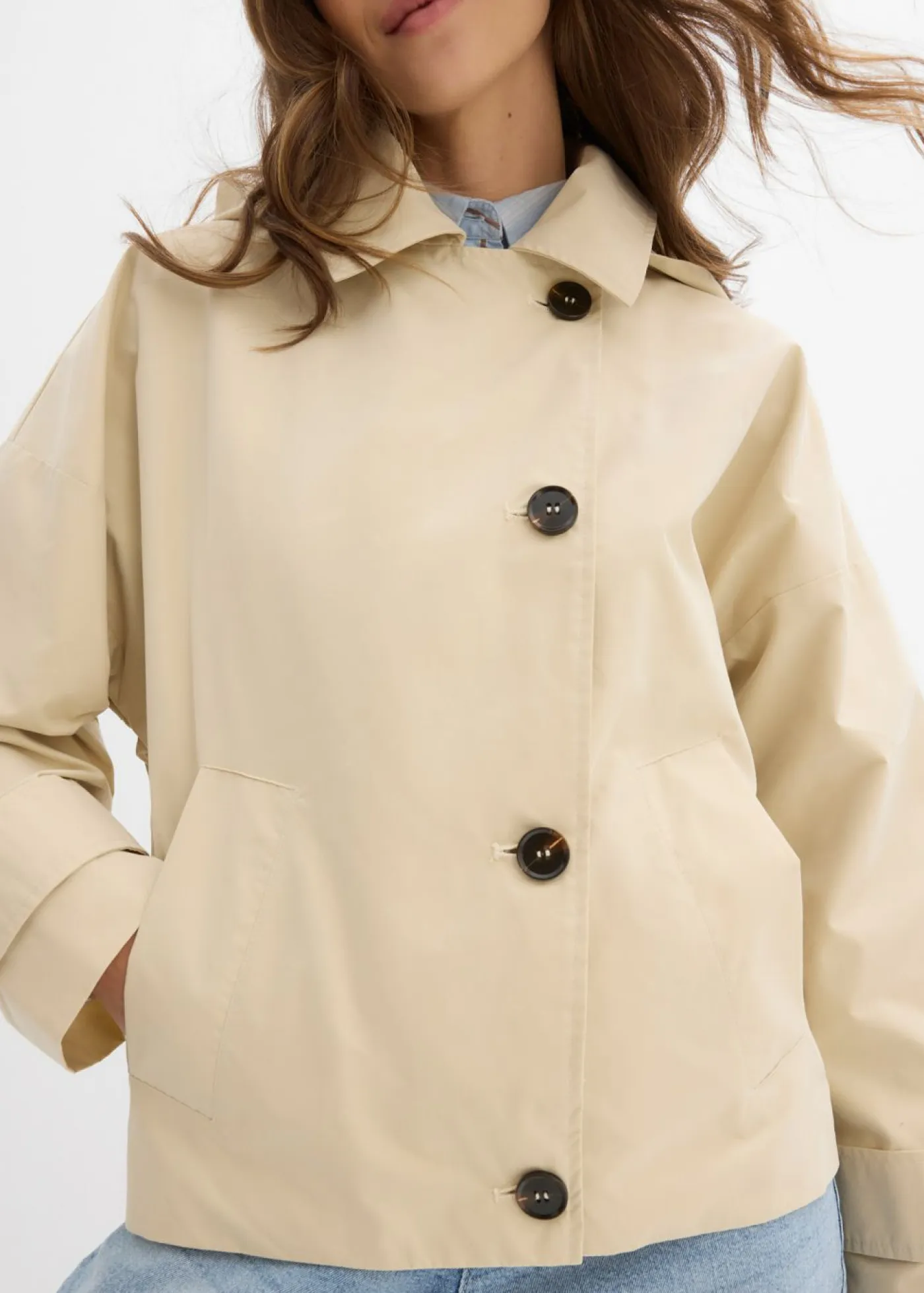 bonprix bonprix Esenciales|Chaquetas Y Abrigos>Chaqueta de entretiempo oversize Arena claro