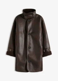 bonprix bonprix Chaquetas Y Abrigos>Chaqueta de imitación de piel de cordero marrón oscuro-marrón oscuro