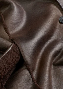 bonprix bonprix Chaquetas Y Abrigos>Chaqueta de imitación de piel de cordero marrón oscuro-marrón oscuro