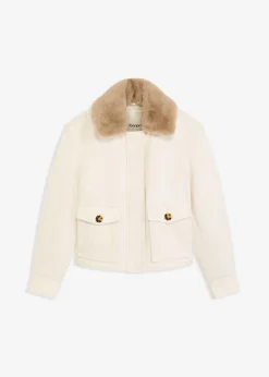 bonprix bonprix Chaquetas Y Abrigos>Chaqueta de invierno con aspecto de lana blanco perla