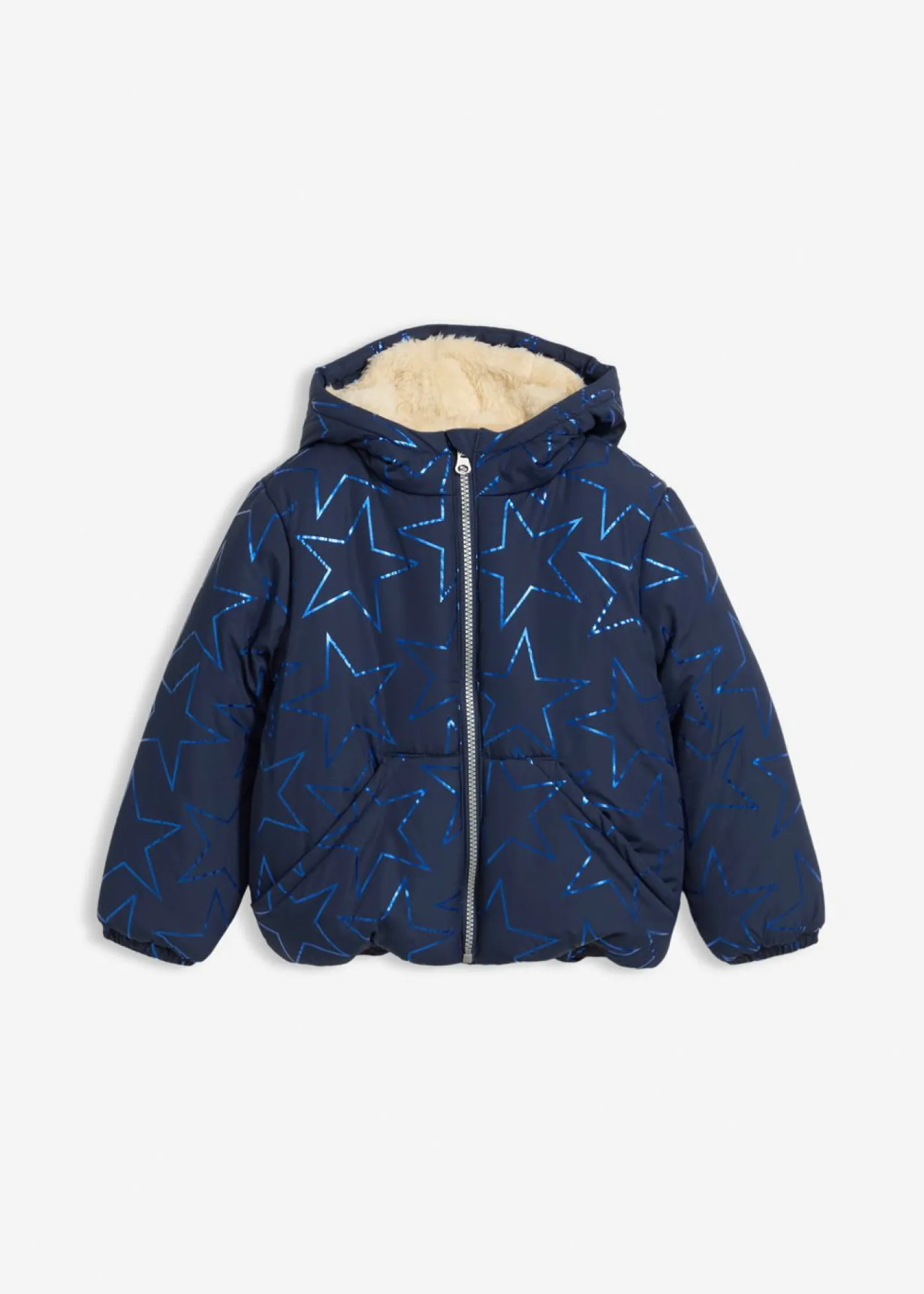 bonprix bonprix Ropa 2 A 9 Años·Prendas Exteriores Y Outdoor>Chaqueta de invierno con aspecto de cazadora y forro de peluche, repelente al agua Azul marino