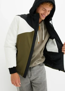 Hombre bonprix bonprix Chaqueta de invierno con capucha en color block