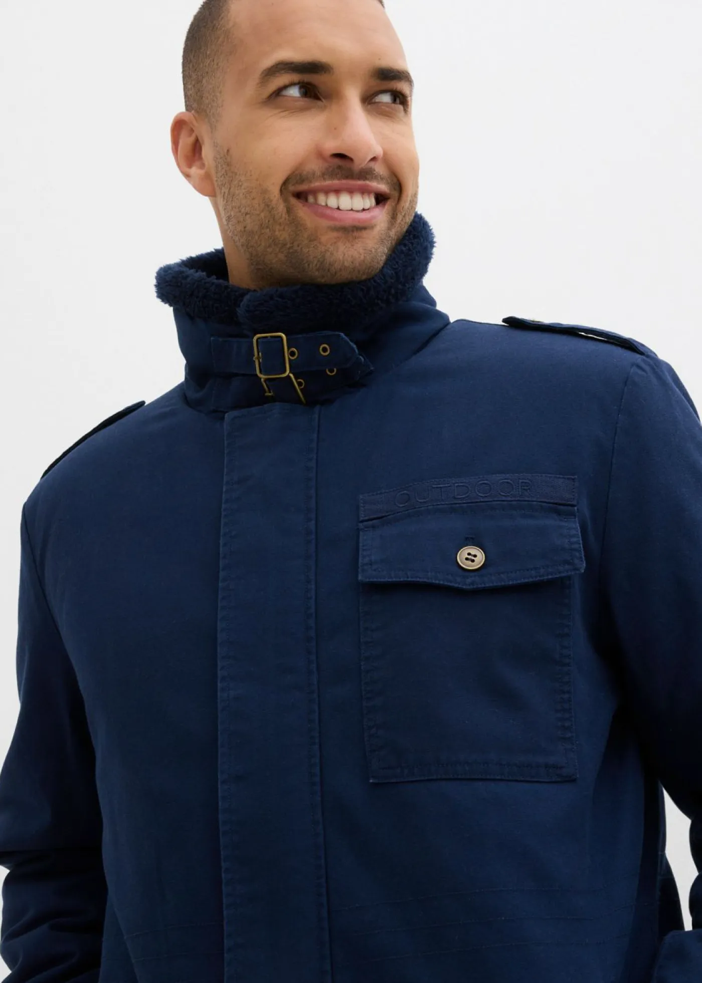 bonprix bonprix Chaquetas Y Abrigos·Chaquetas|Chaquetas Y Abrigos·Abrigos De Invierno>Chaqueta de invierno de algodón puro con forro polar Azul marino