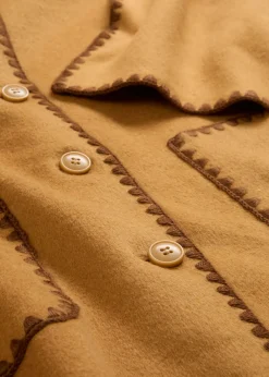 Mujer bonprix bonprix Chaqueta de lana con bordado decorativo (conjunto de 2 piezas con bufanda)