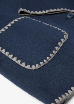 Mujer bonprix bonprix Chaqueta de lana con bordado decorativo (conjunto de 2 piezas con bufanda)