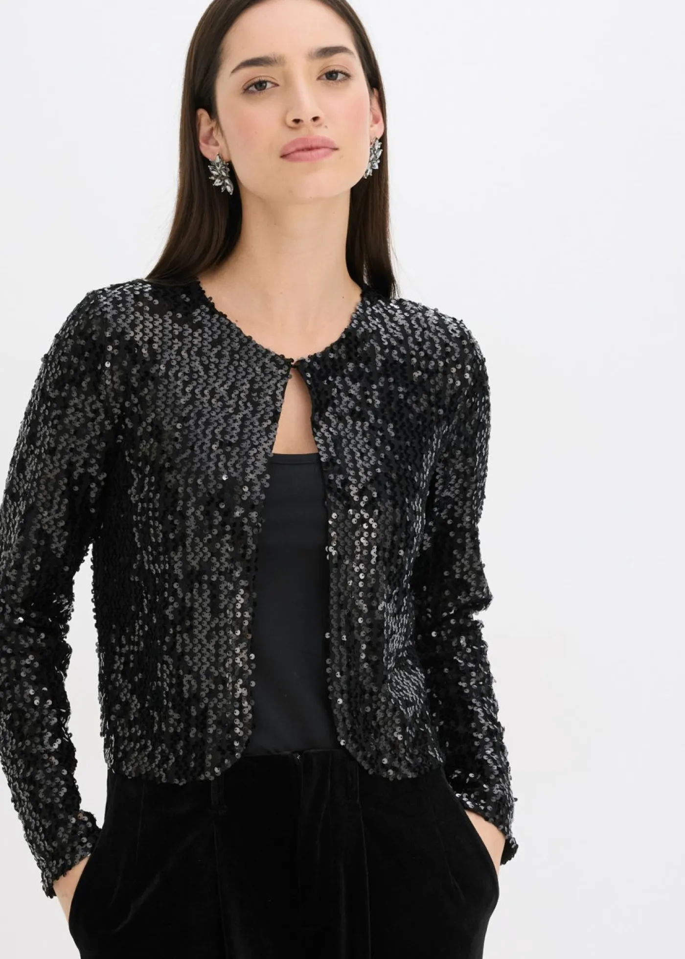 bonprix bonprix Chaquetas Y Abrigos>Chaqueta de lentejuelas Negro