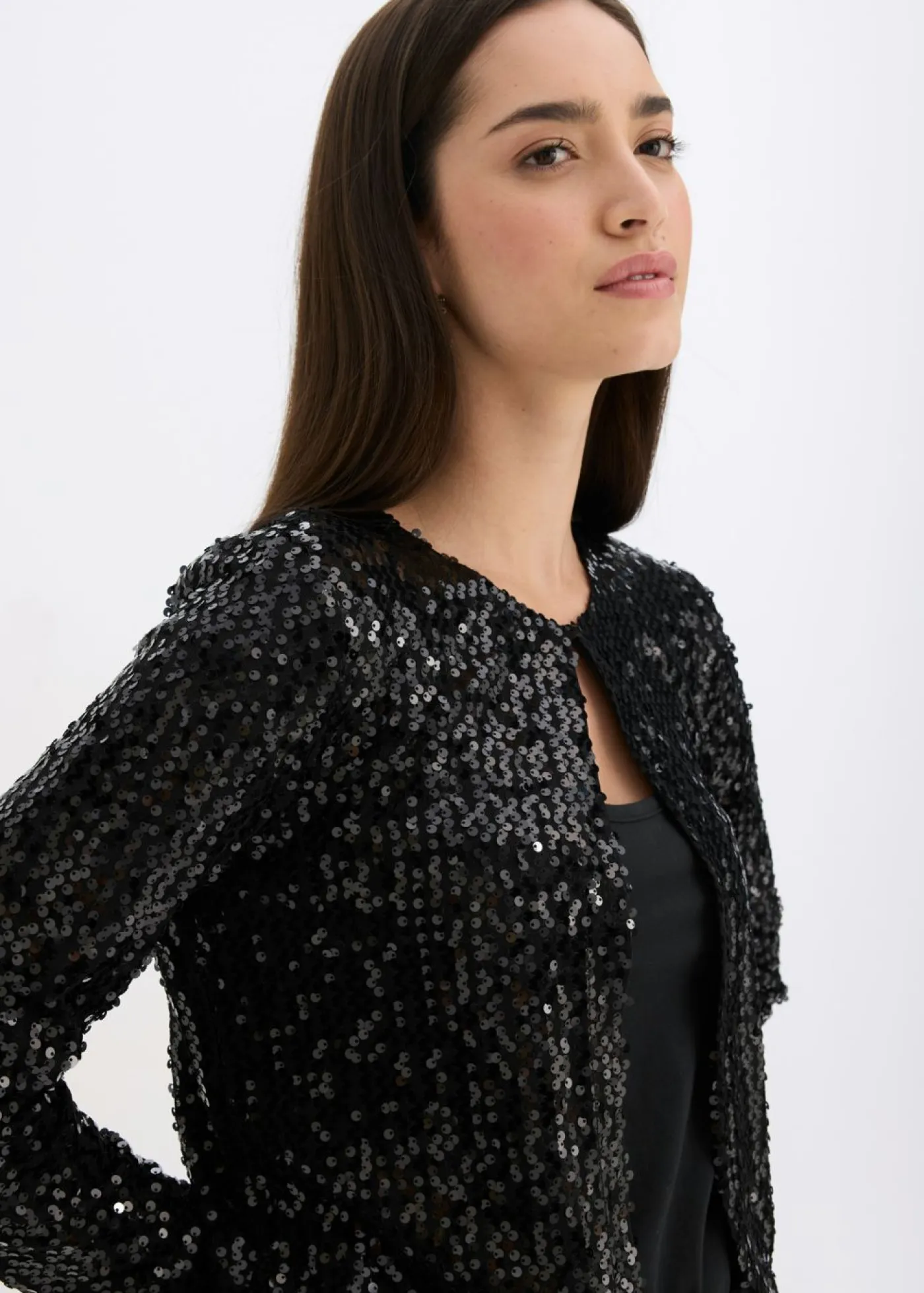 bonprix bonprix Chaquetas Y Abrigos>Chaqueta de lentejuelas Negro