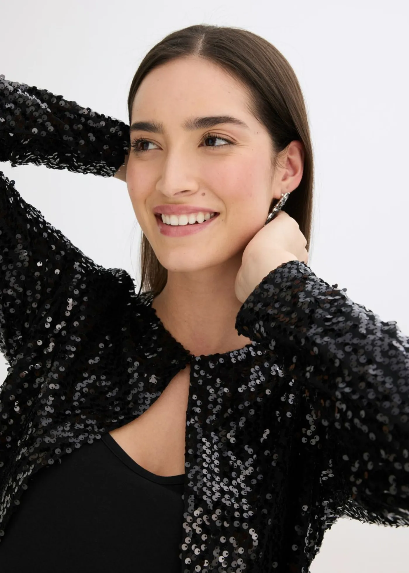 bonprix bonprix Chaquetas Y Abrigos>Chaqueta de lentejuelas Negro