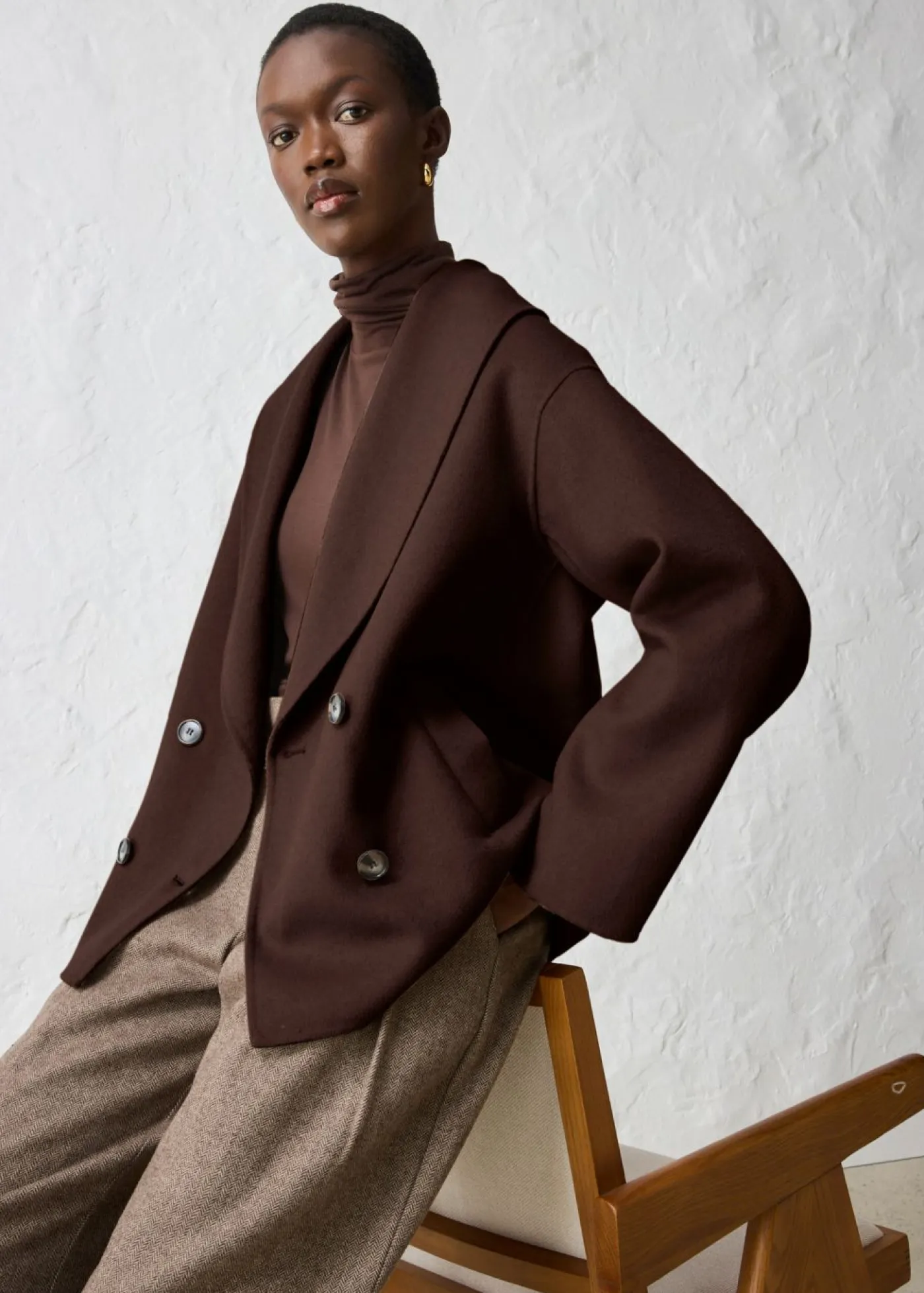 Mujer bonprix bonprix Chaqueta de mezcla de lana suave