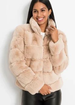 bonprix bonprix Chaquetas Y Abrigos>Chaqueta de pelo sintético con cremallera rosa pálido