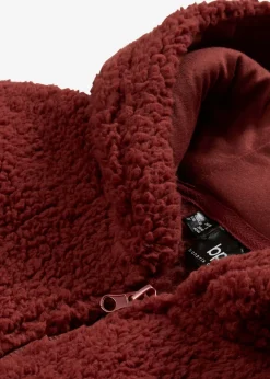 Mujer bonprix bonprix Chaqueta de peluche, corte en A, con aberturas laterales