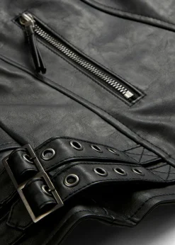 bonprix bonprix Chaquetas Y Abrigos>Chaqueta de piel sintética de viscosa pura Negro