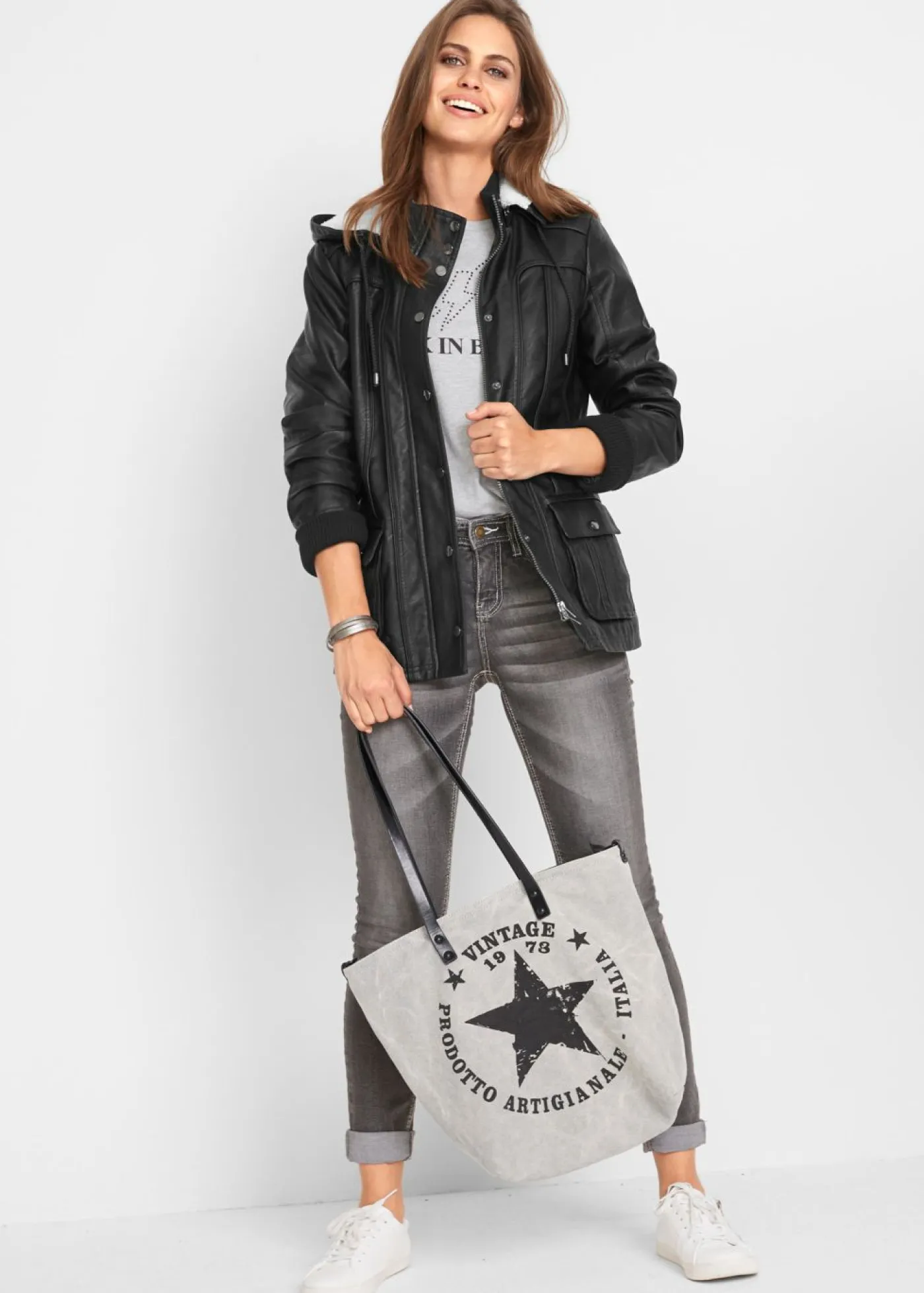 Mujer bonprix bonprix Chaqueta de piel sintética