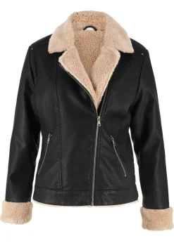 Mujer bonprix bonprix Chaqueta de piel sintética, con forro