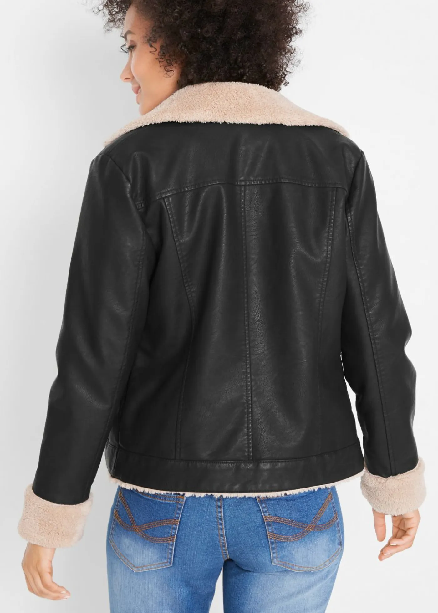 Mujer bonprix bonprix Chaqueta de piel sintética, con forro