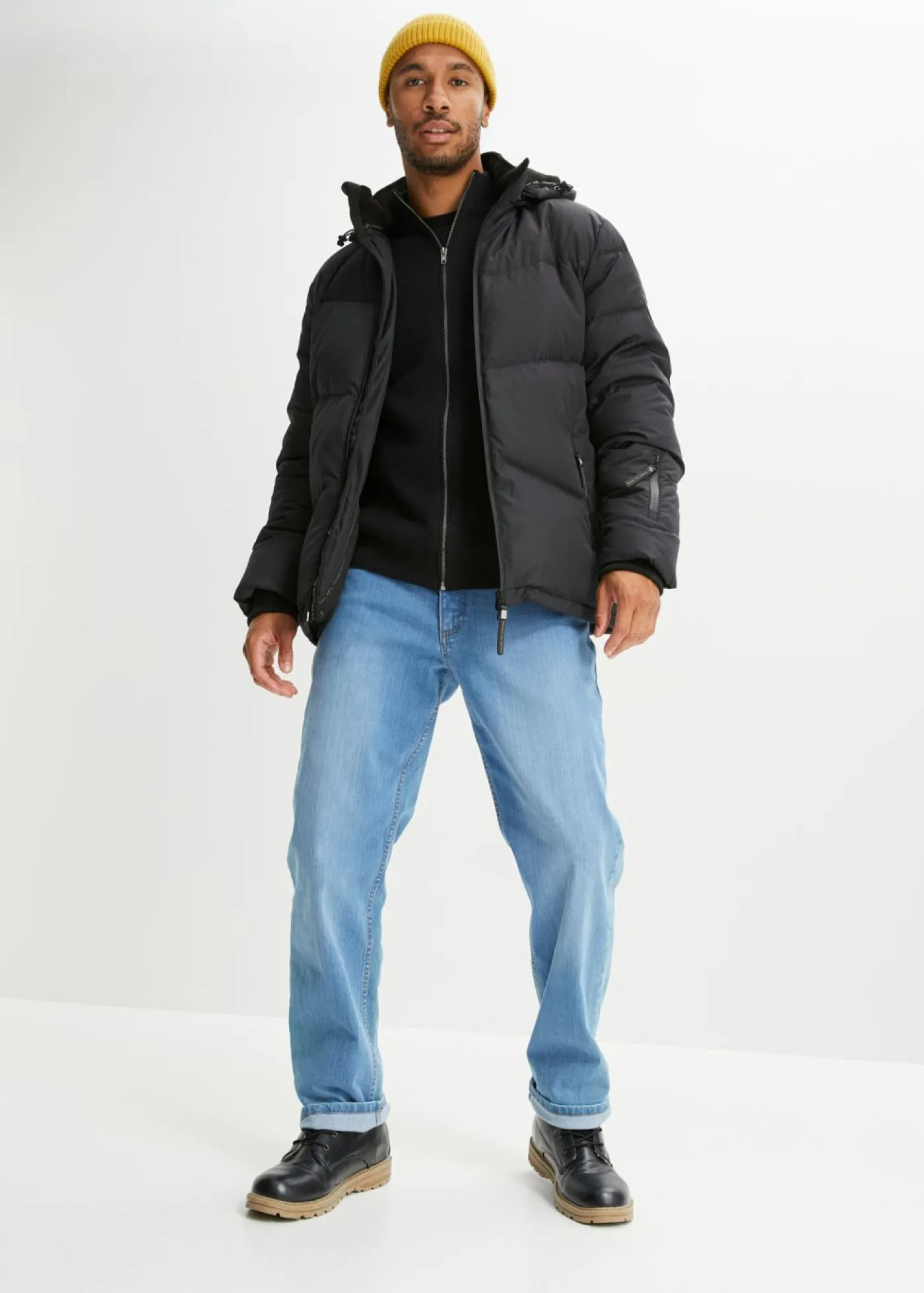 bonprix bonprix Chaquetas Y Abrigos·Chaquetas|Chaquetas Y Abrigos·Chaquetas Técnicas>Chaqueta de plumón con forro cálido, acabado Bionic y tejido repelente al agua Negro