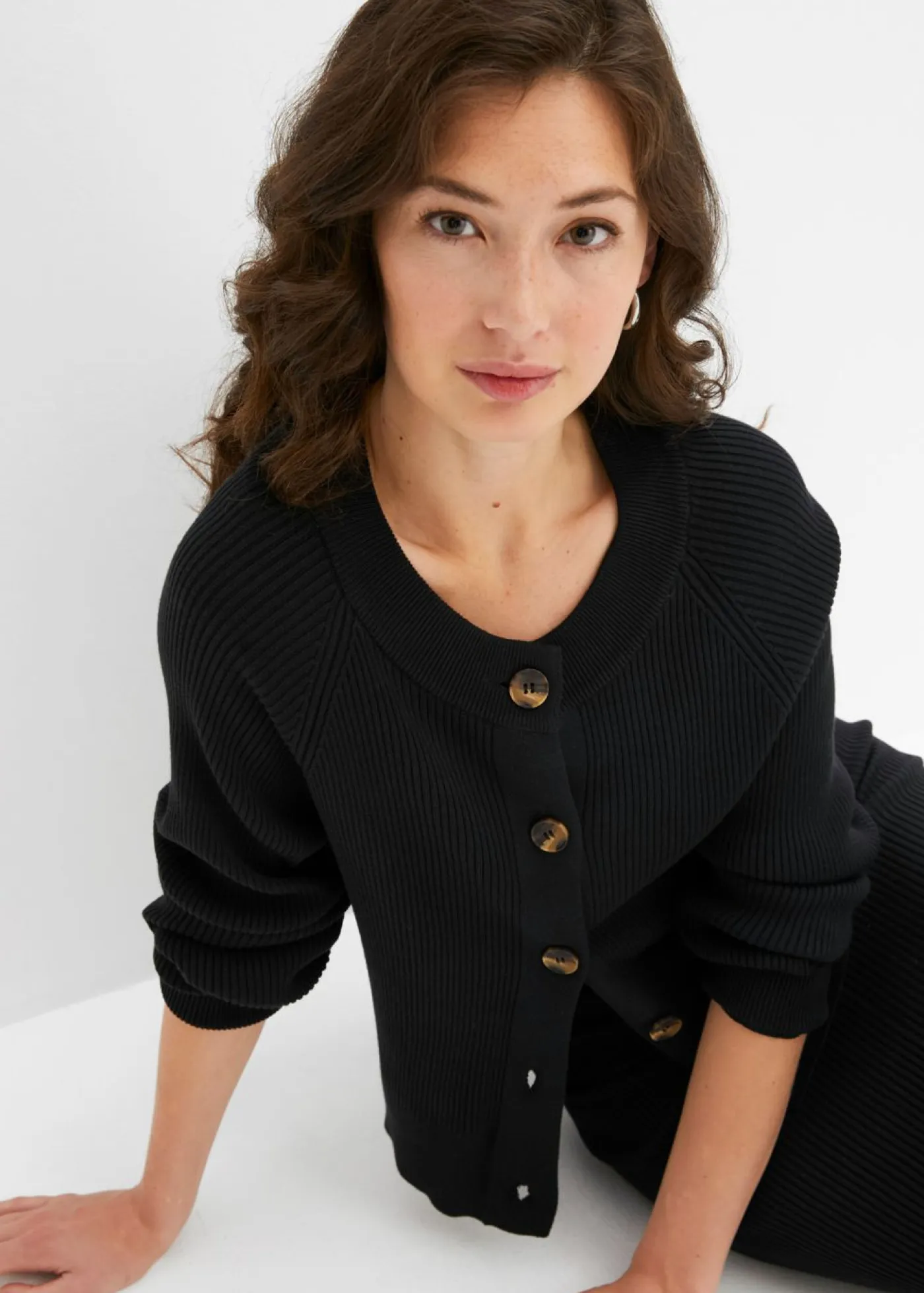 bonprix bonprix Jerséis|Ropa De Punto>Chaqueta de punto Negro