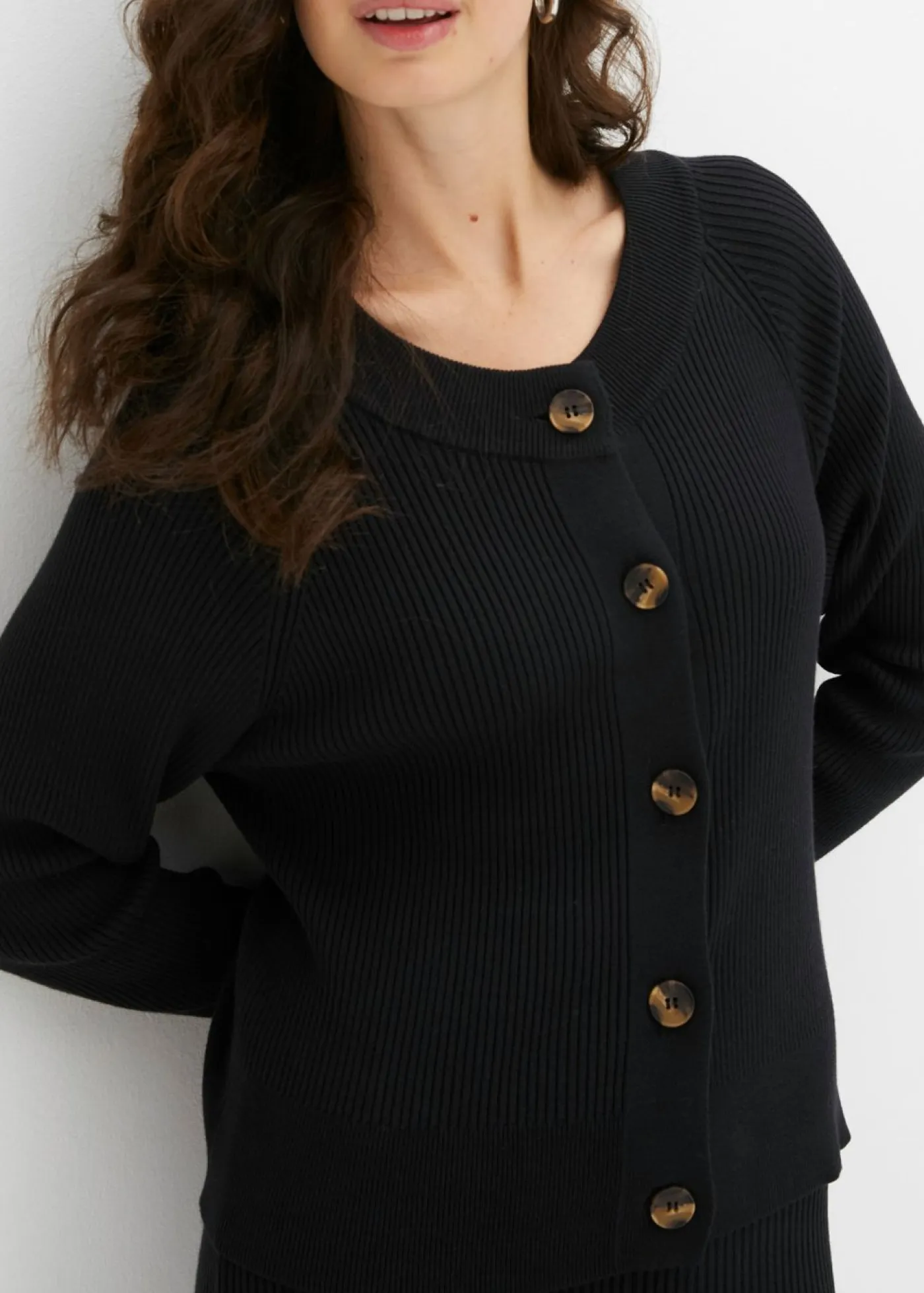 bonprix bonprix Jerséis|Ropa De Punto>Chaqueta de punto Negro