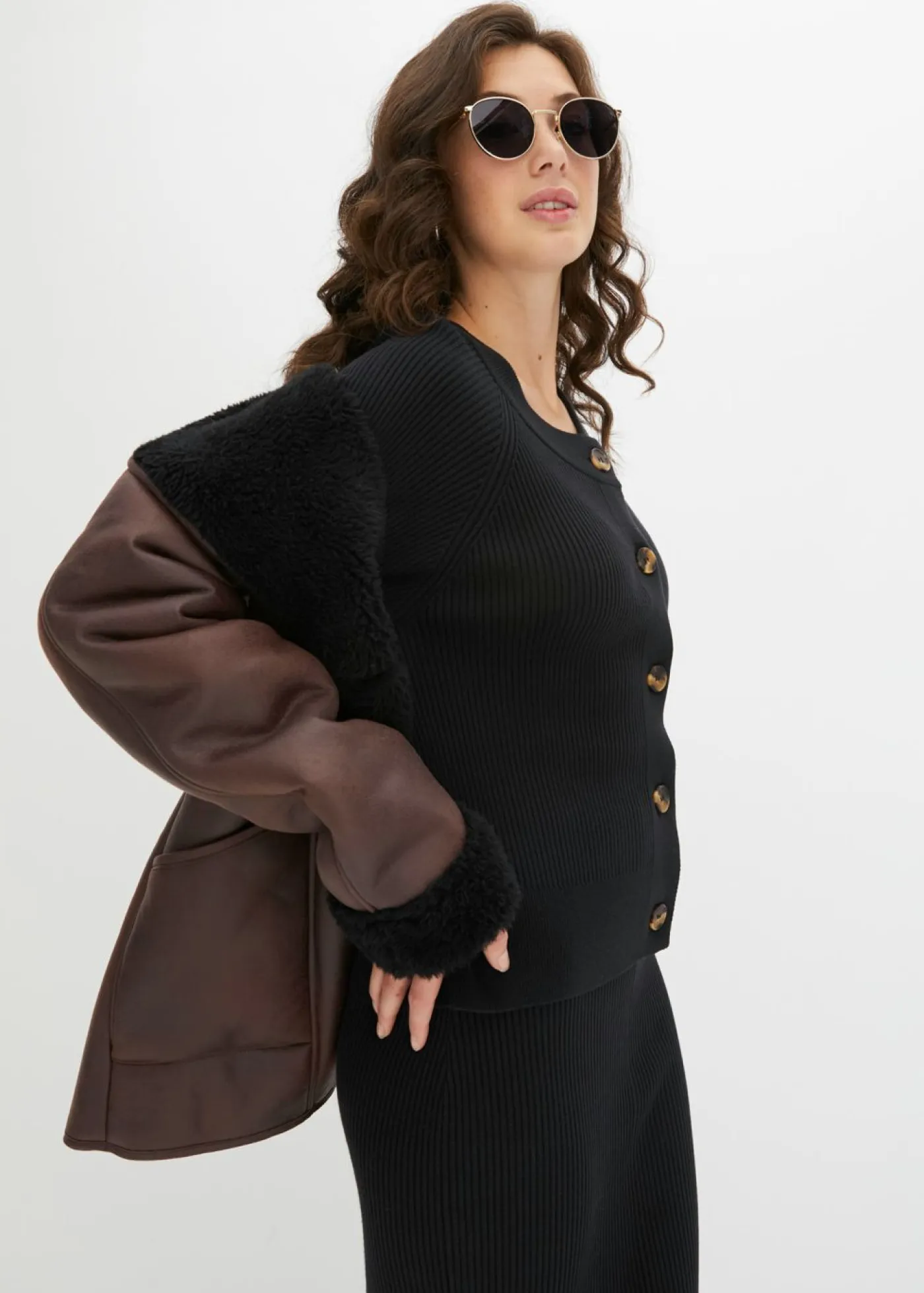 bonprix bonprix Jerséis|Ropa De Punto>Chaqueta de punto Negro