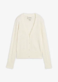 Mujer bonprix bonprix Chaqueta de punto ajour con mezcla de seda