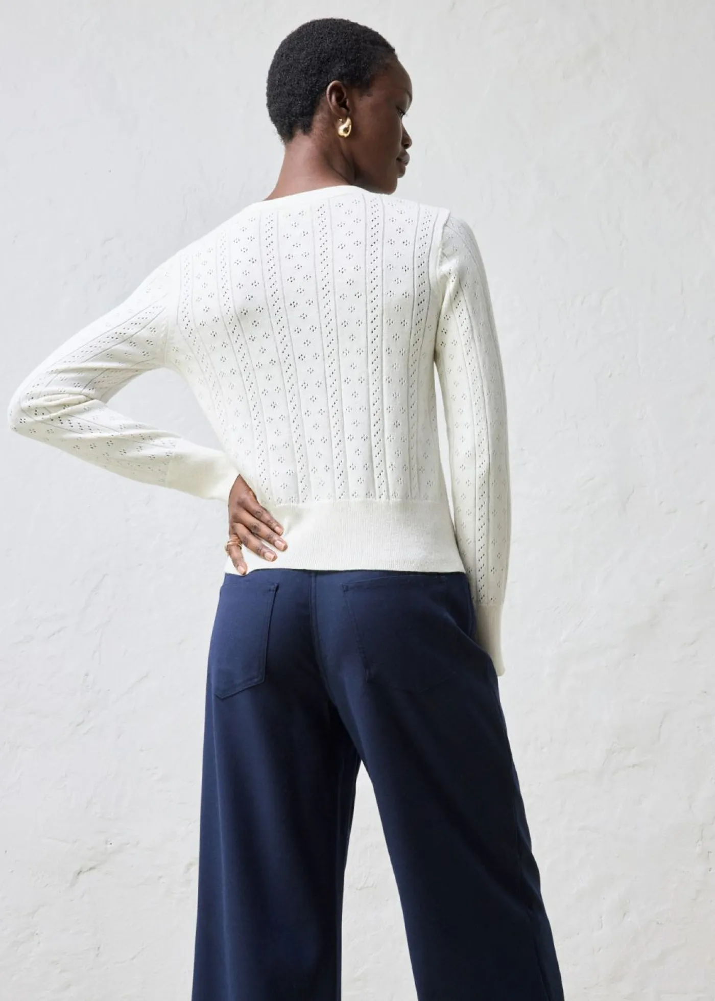 Mujer bonprix bonprix Chaqueta de punto ajour con mezcla de seda