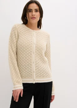 Mujer bonprix bonprix Chaqueta de punto ajour con hilo suave