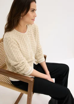 Mujer bonprix bonprix Chaqueta de punto ajour con hilo suave