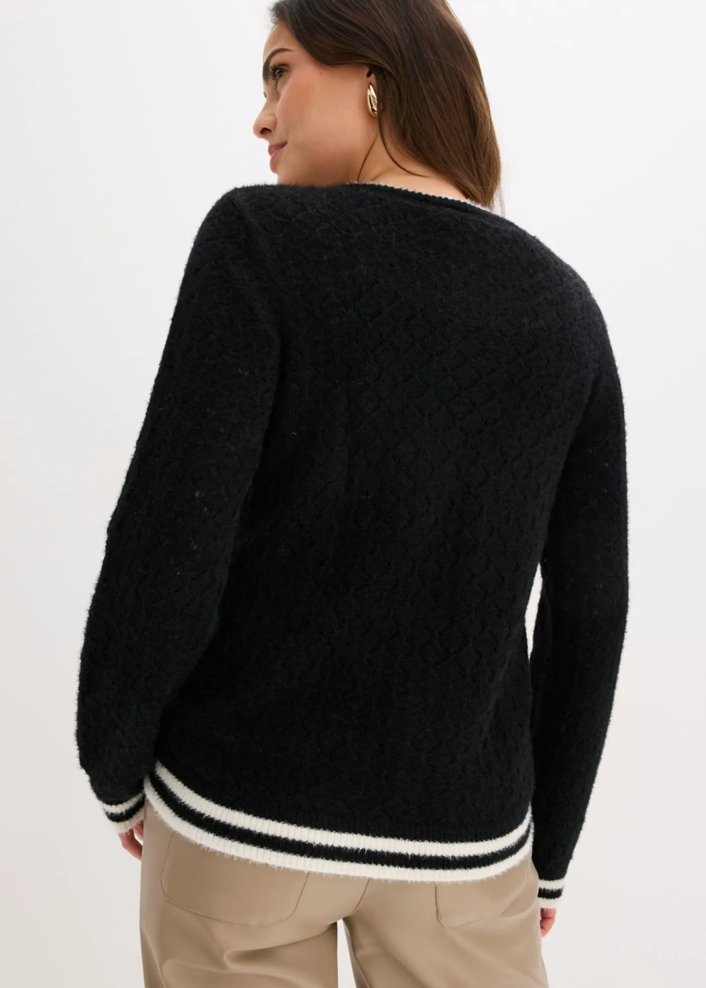 Mujer bonprix bonprix Chaqueta de punto ajour con hilo suave