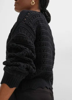 Mujer bonprix bonprix Chaqueta de punto ajour de algodón puro