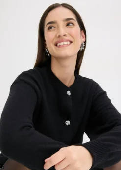 Mujer bonprix bonprix Chaqueta de punto con botones decorativos