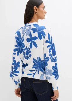Mujer bonprix bonprix Chaqueta de punto con estampado de flores
