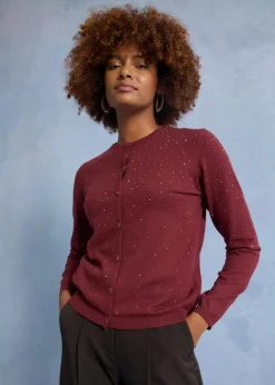 Mujer bonprix bonprix Chaqueta de punto con piedras brillantes