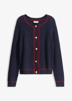 Mujer bonprix bonprix Chaqueta de punto con rayas en contraste