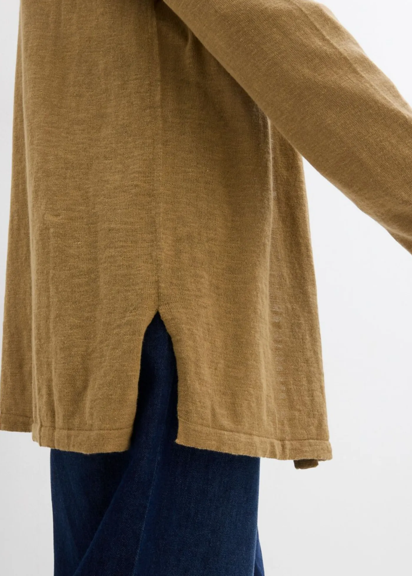 bonprix bonprix Básicos|Jerséis>Chaqueta de punto de algodón ligero y calidad superior Marrón caqui