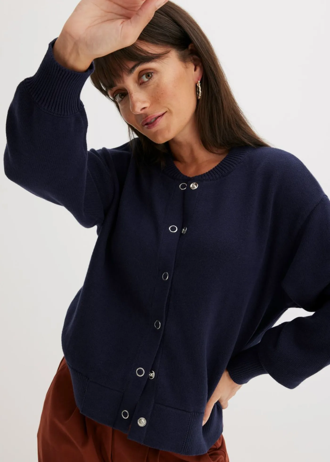 Mujer bonprix bonprix Chaqueta de punto de algodón puro