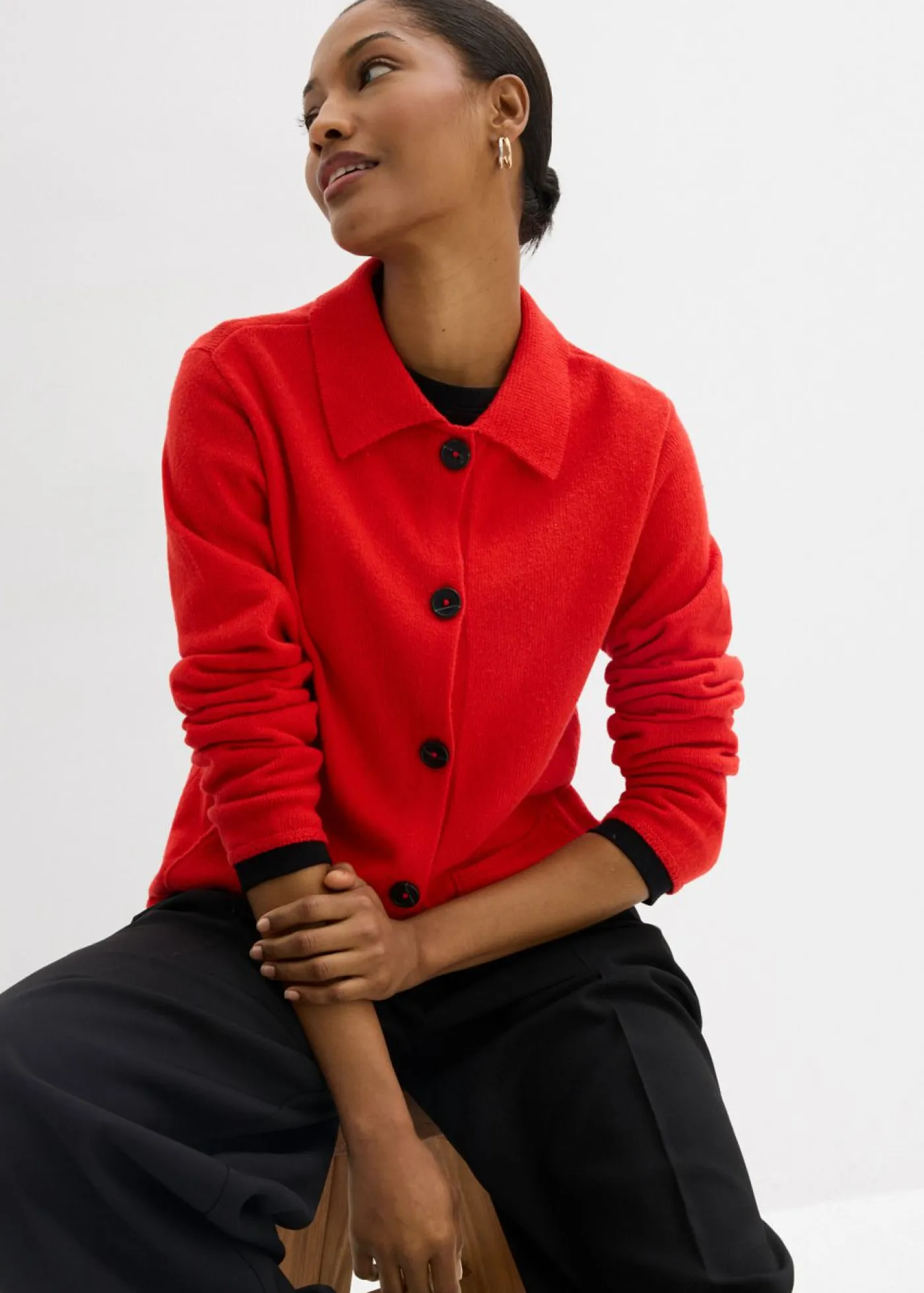 bonprix bonprix Esenciales|Jerséis>Chaqueta de punto de mezcla de viscosa fresa