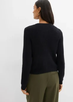 Mujer bonprix bonprix Chaqueta de punto de mezcla de lana con botones decorativos