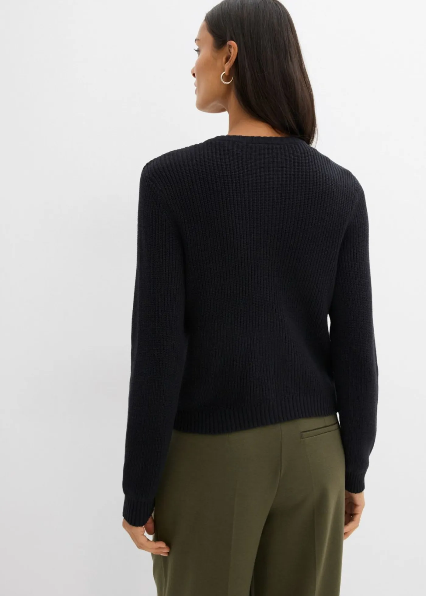 Mujer bonprix bonprix Chaqueta de punto de mezcla de lana con botones decorativos