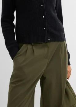 Mujer bonprix bonprix Chaqueta de punto de mezcla de lana con botones decorativos