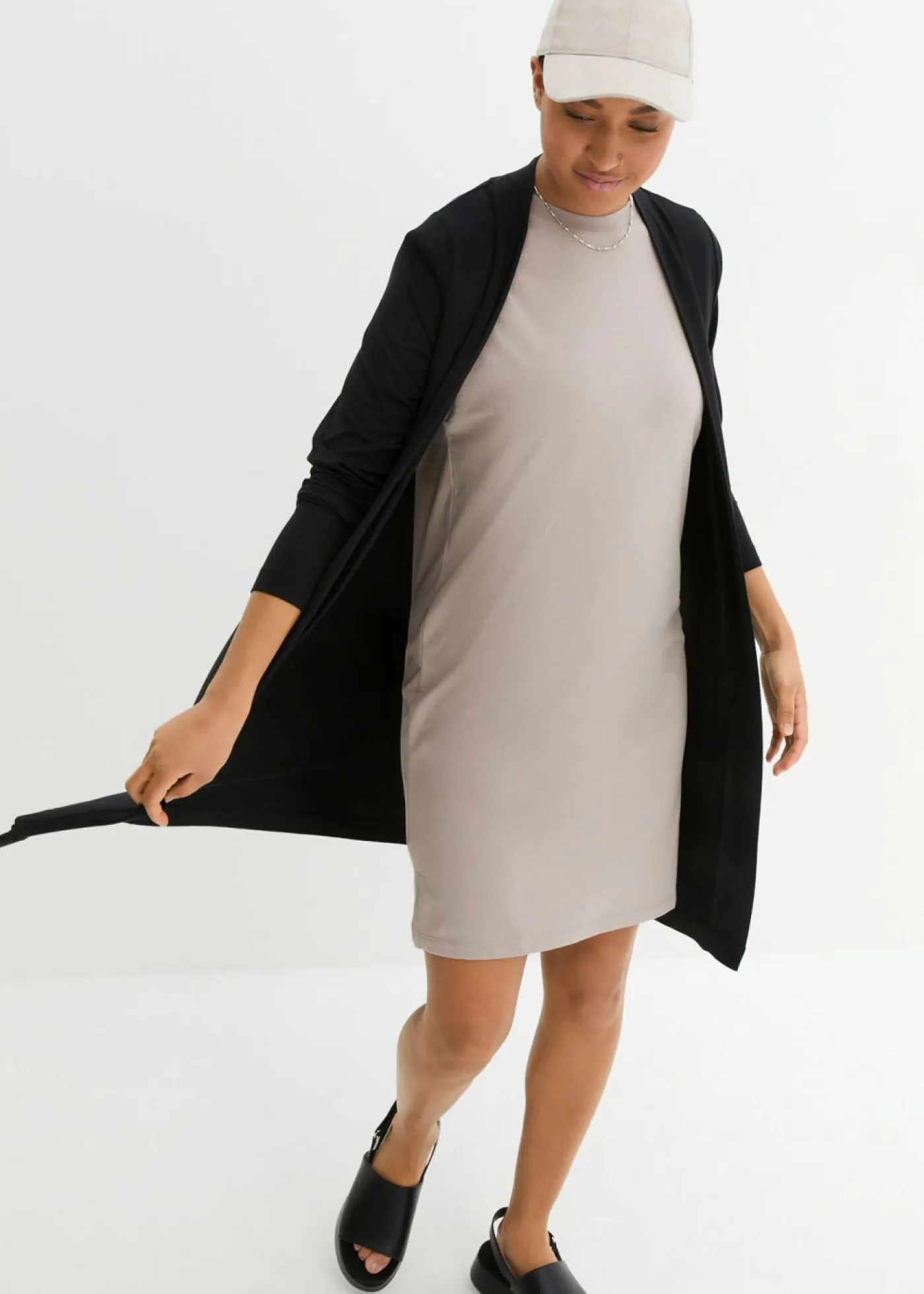 bonprix bonprix Básicos|Camisetas>Chaqueta de punto de suave mezcla de viscosa Negro