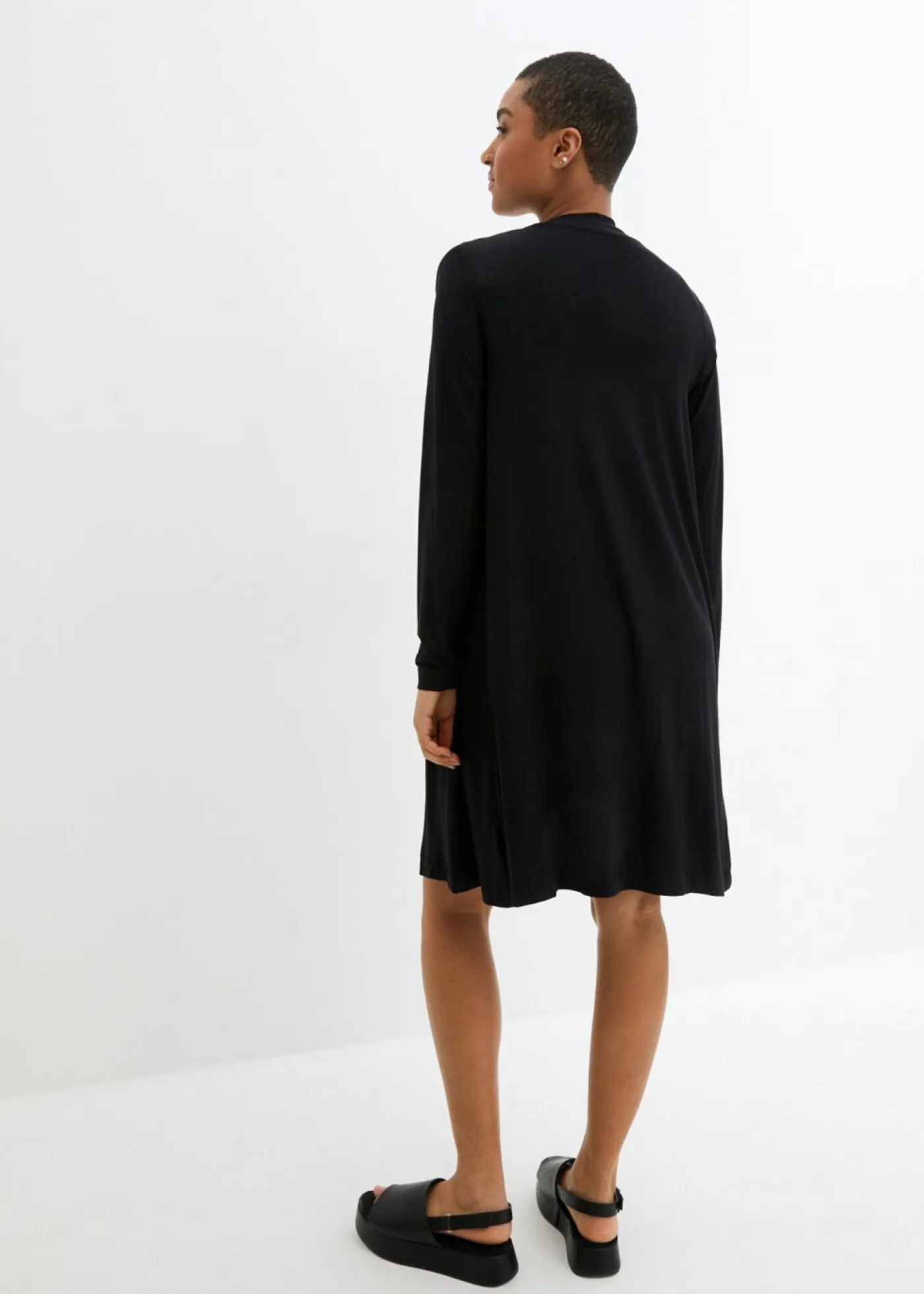 bonprix bonprix Básicos|Camisetas>Chaqueta de punto de suave mezcla de viscosa Negro