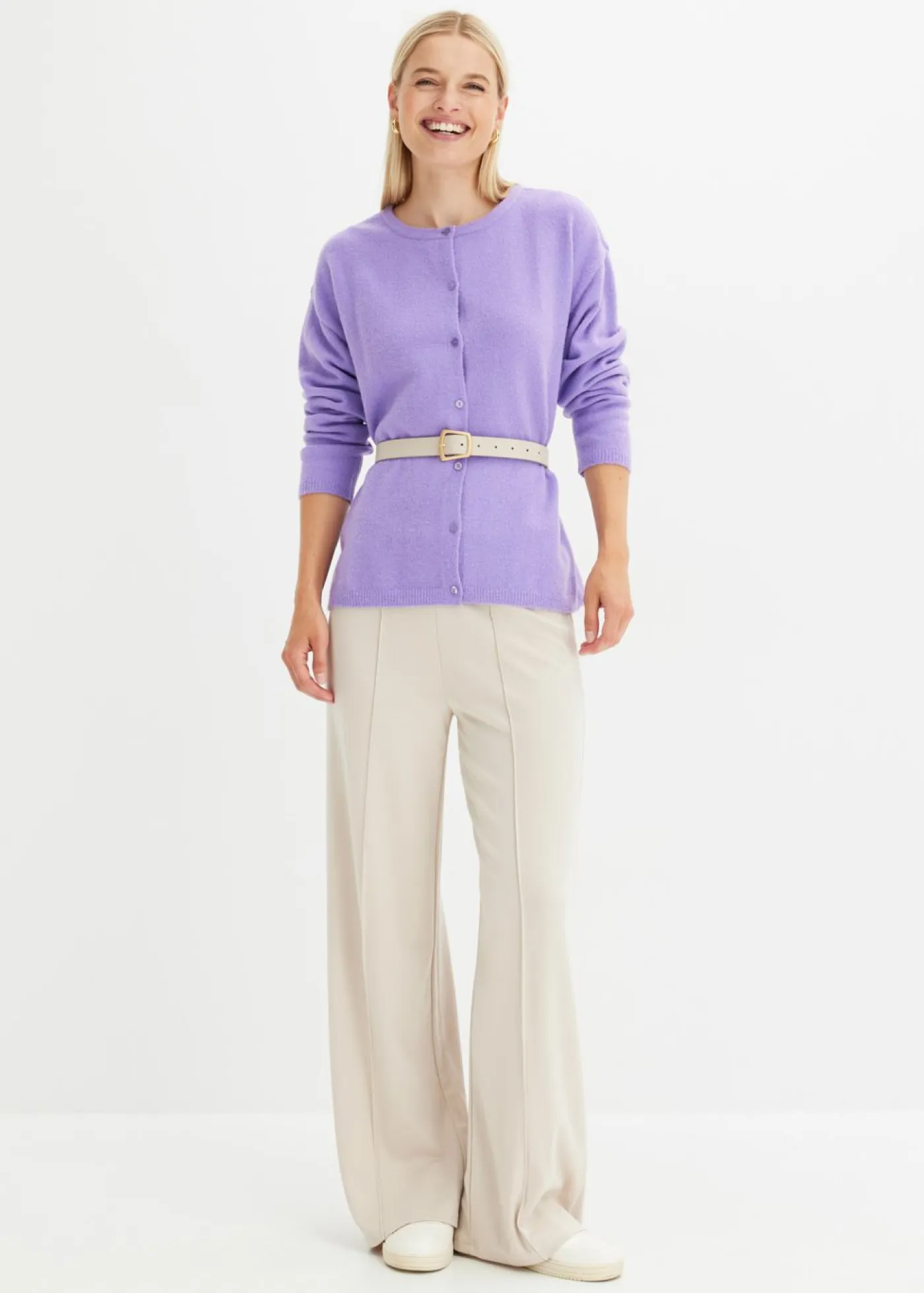 bonprix bonprix Básicos|Jerséis>Chaqueta de punto fino Lila suave