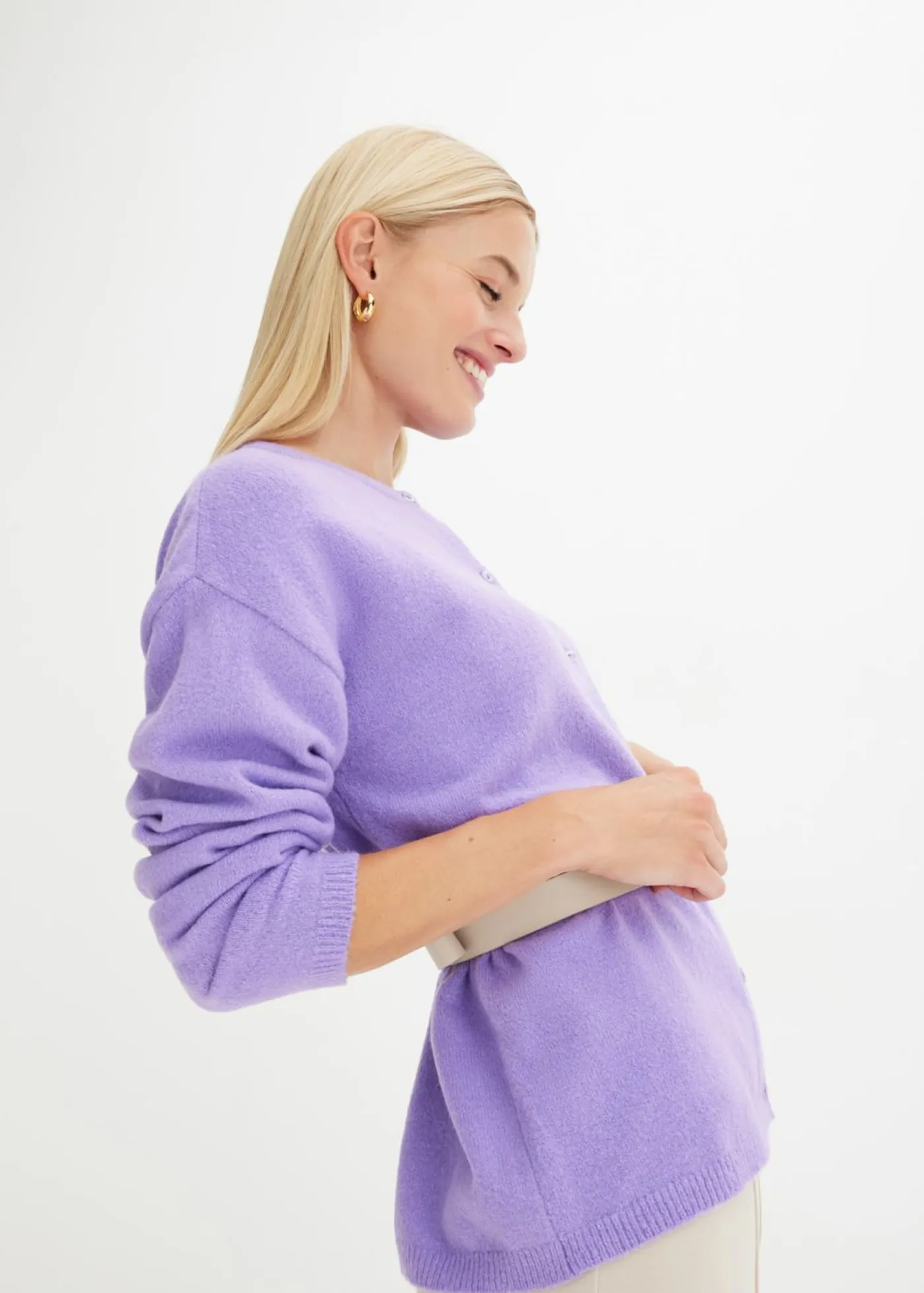 bonprix bonprix Básicos|Jerséis>Chaqueta de punto fino Lila suave