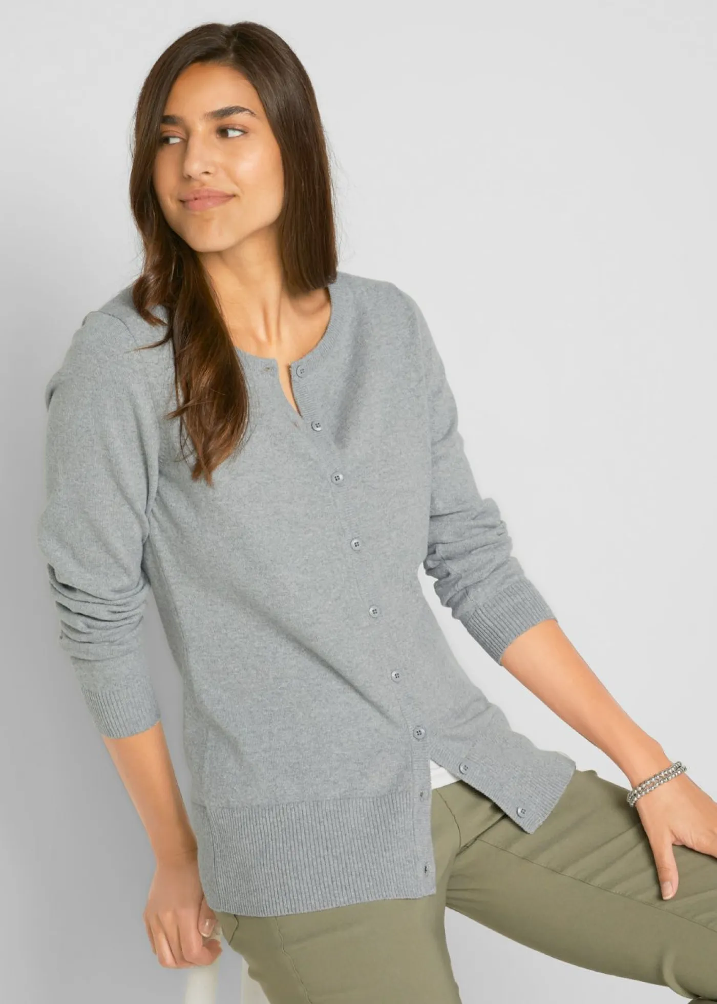 Mujer bonprix bonprix Chaqueta de punto fino con algodón reciclado