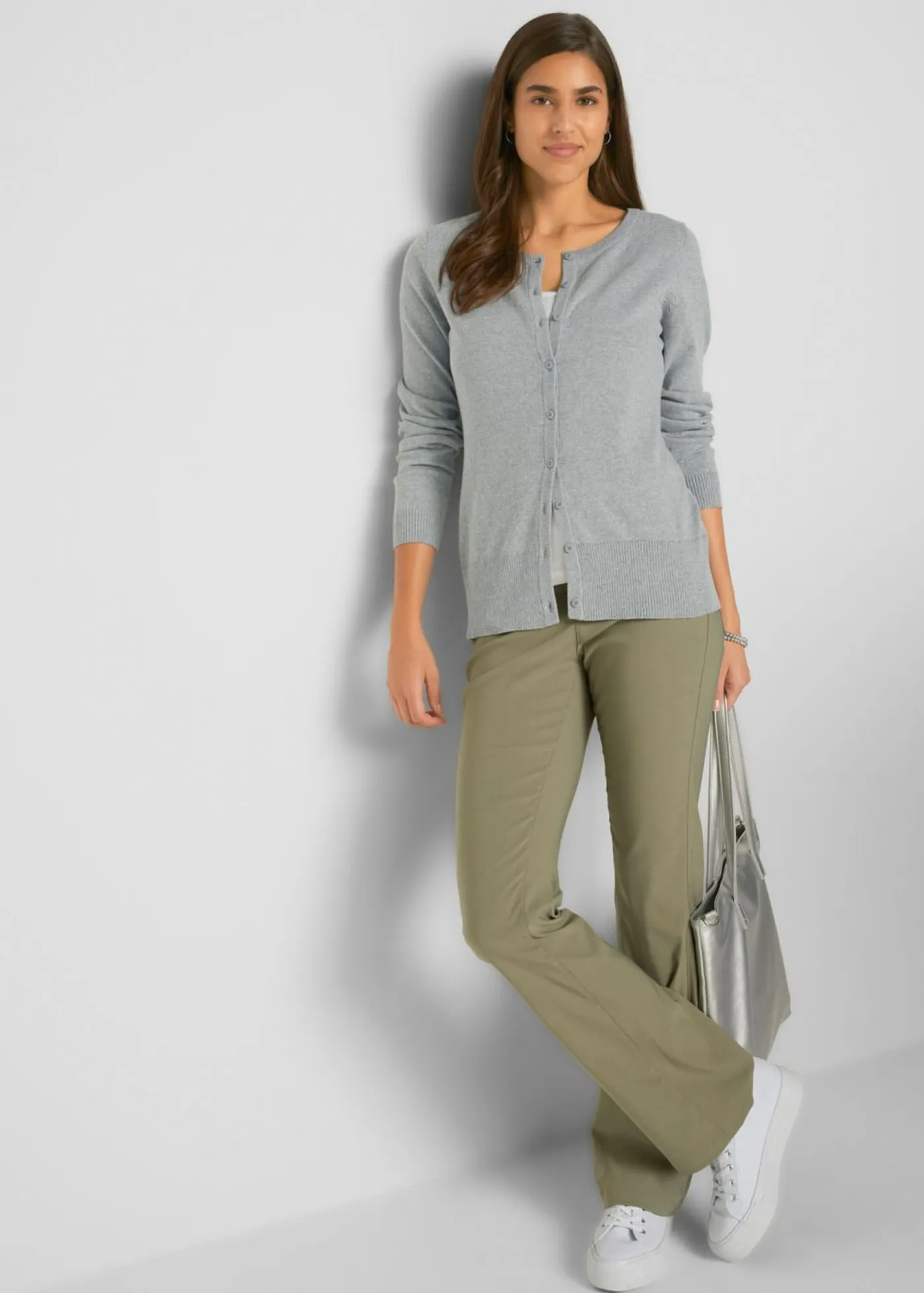 Mujer bonprix bonprix Chaqueta de punto fino con algodón reciclado