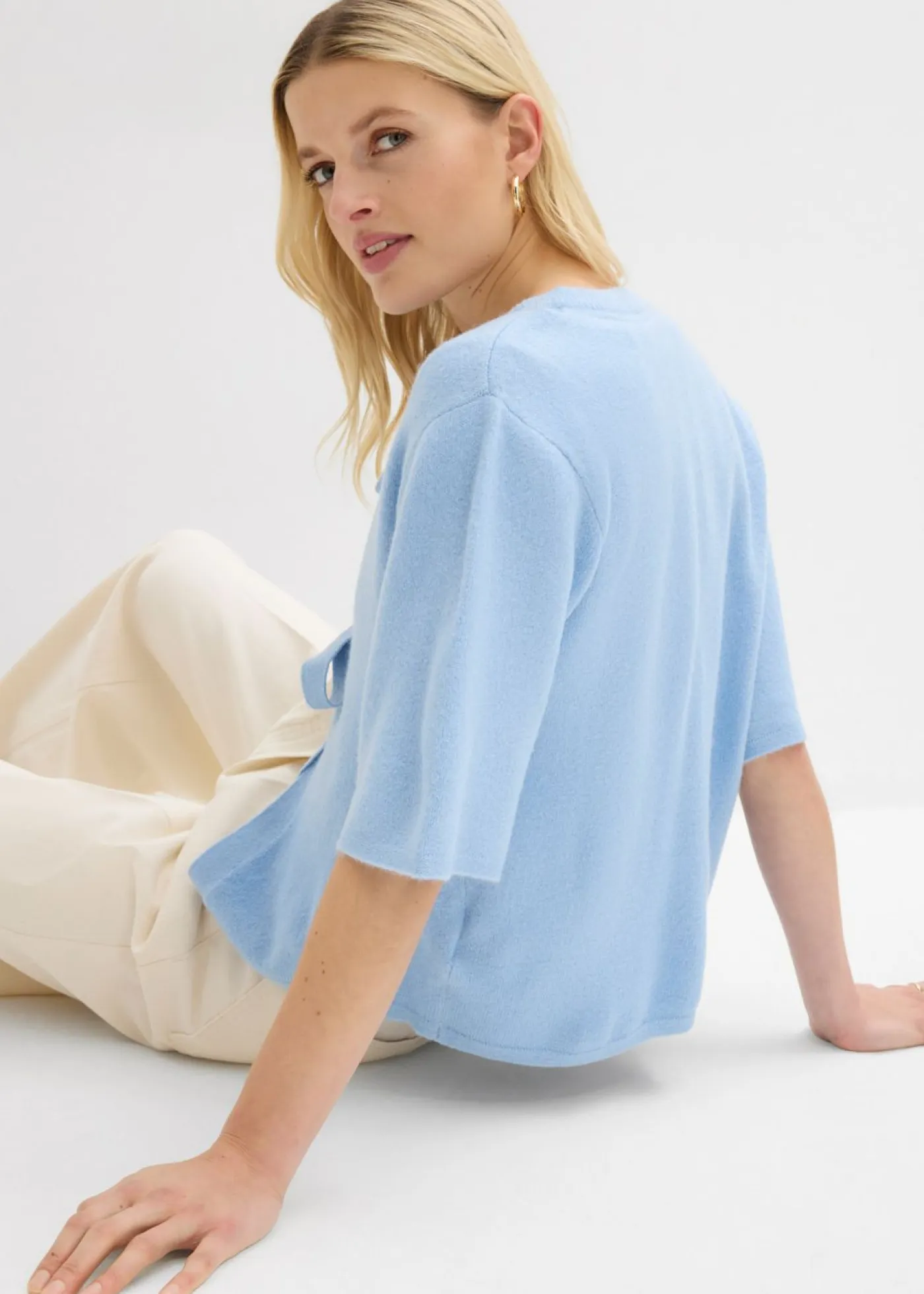 Mujer bonprix bonprix Chaqueta de punto fino con lazo