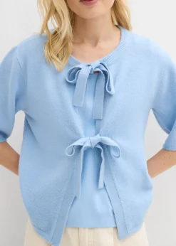 Mujer bonprix bonprix Chaqueta de punto fino con lazo