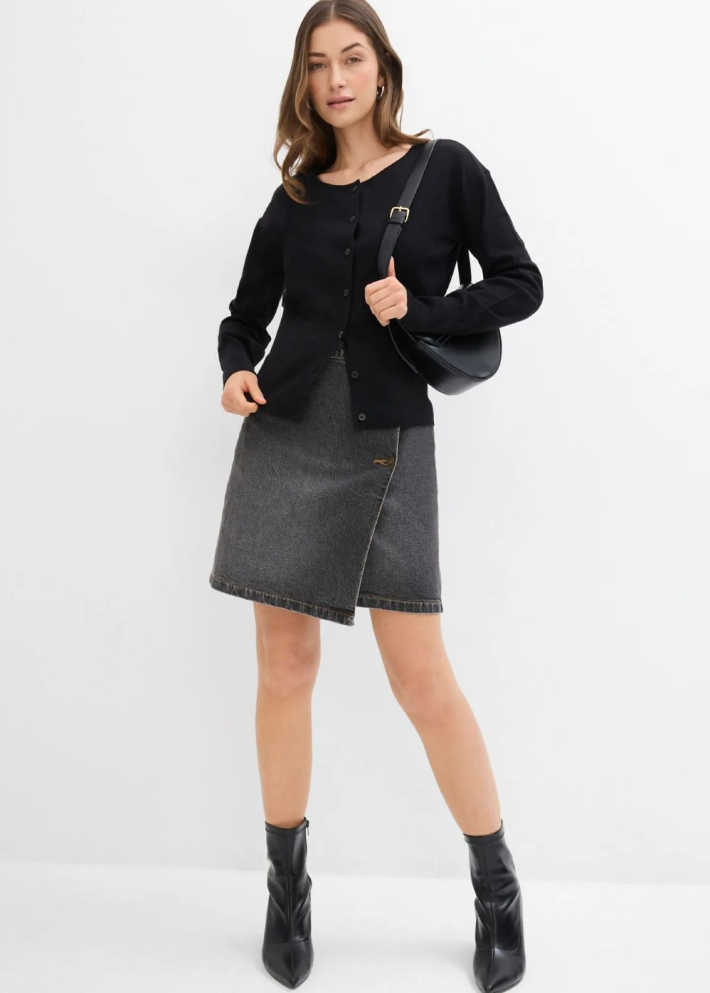 Mujer bonprix bonprix Chaqueta de punto fino con cuello redondo